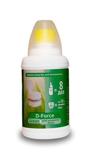 D-Force GREEN 0,5 л — Жидкое средство для биотуалетов, для нижнего бака!