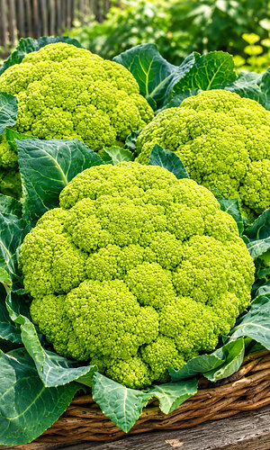 Капуста цветная ЗЕЛЁНЫЙ СУГРОБ &mdash; Среднеспелый сорт с необычной окраской головок! Массой 1,5 кг! Головки очень плотные, нежные!