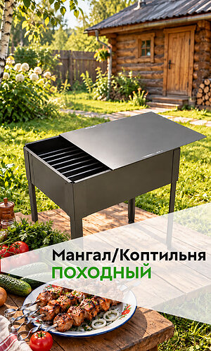 Мангал/Коптильня «ПОХОДНЫЙ» 2 в 1